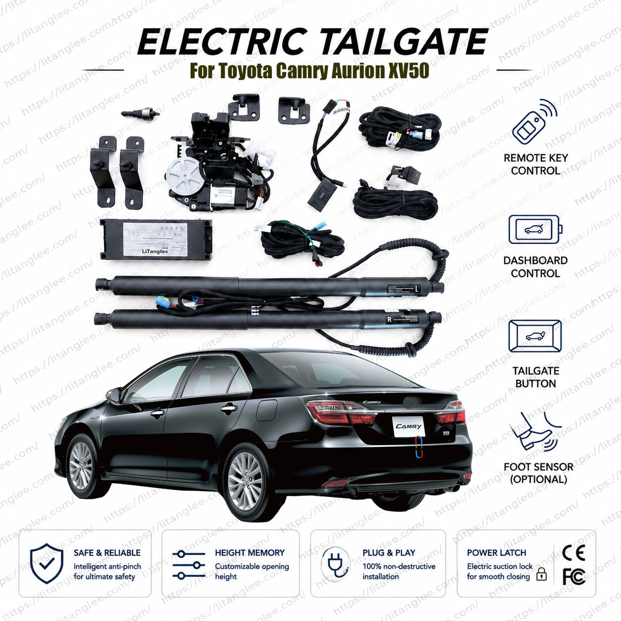 For Toyota Camry Aurion XV50 2011-2017 Automatic Power Tailgate Lift Kit | 50 Series Executive | Smart Trunk Opener | Ultra-Silent | OEM Fit & CE Certified
