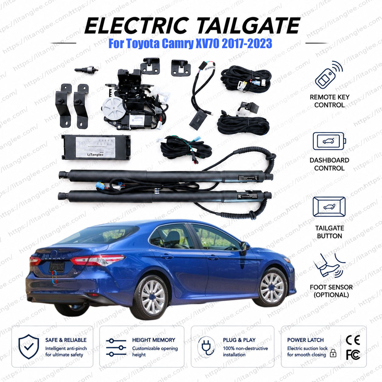 For Toyota Camry XV70 2017-2023 Automatic Power Tailgate Lift Kit | 70 Series Sport & Luxury | Smart Trunk Opener | Ultra-Silent | OEM Fit & CE Certified
