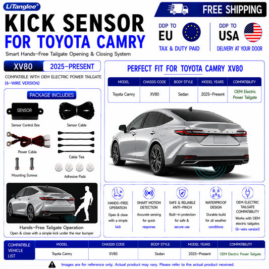 For Toyota Camry XV80 OEM Electric Power Tailgate Smart Hands-Free Kick Sensor – Foot-Activated Tailgate Opening & Closing System