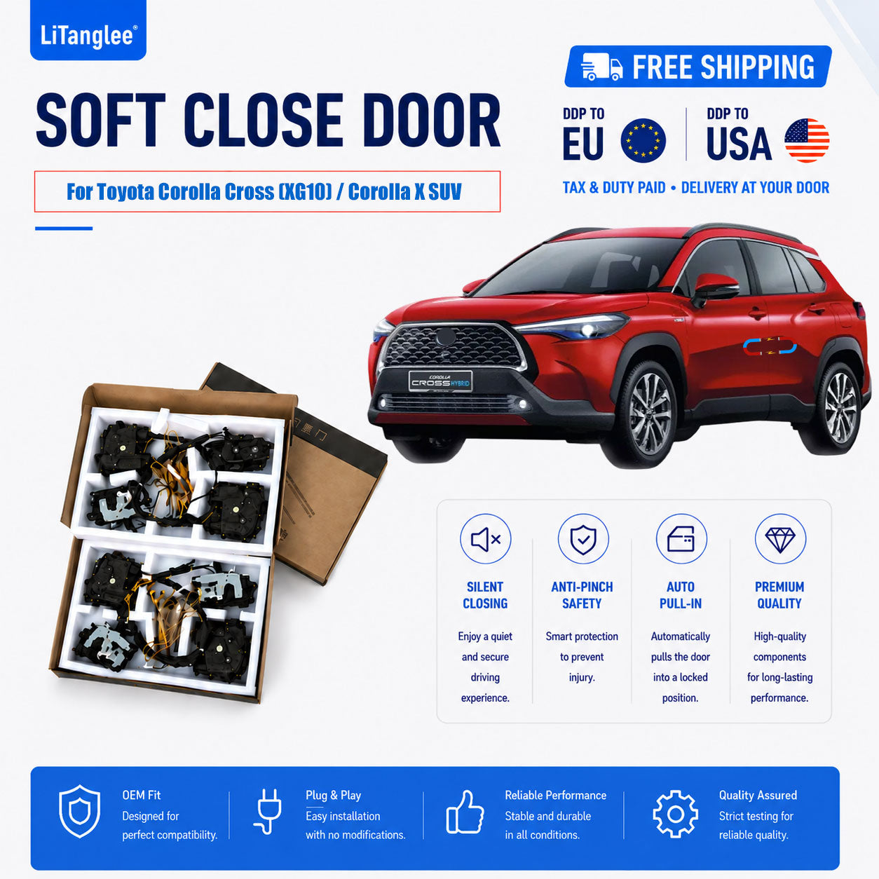 For Toyota Corolla Cross (XG10) / Corolla X SUV Premium Electric Soft Close Door Kit