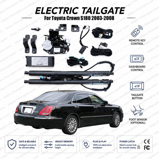 Für Toyota Crown S180 2003-2008 Automatisches Heckklappen-Hebeset | Klassische 12. Generation Crown | Smarter Kofferraumöffner | Ultra-leise | OEM-Passform & CE-zertifiziert