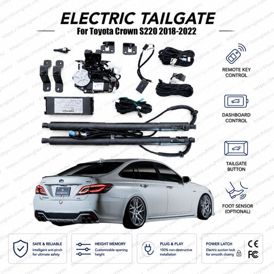Für Toyota Crown S220 2018-2022 Automatisches Power-Heckklappen-Lift-Kit | 15. Gen Crown Sport Limousine | Intelligenter Kofferraumöffner | Ultra-leise | OEM-Passform & CE-zertifiziert