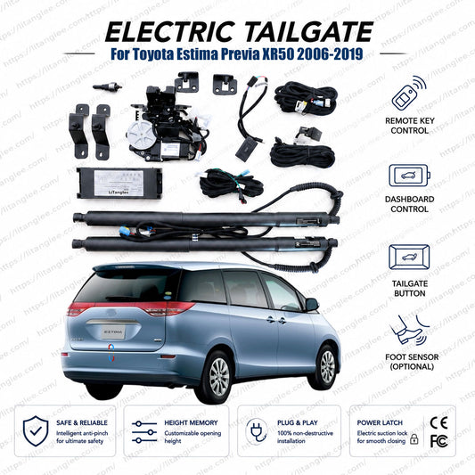 Für Toyota Estima Previa XR50 2006-2019 Elektrische Heckklappen-Hebevorrichtung | Smarter elektrischer Kofferraumöffner | Tarago | Ultraleise | OEM-Passform