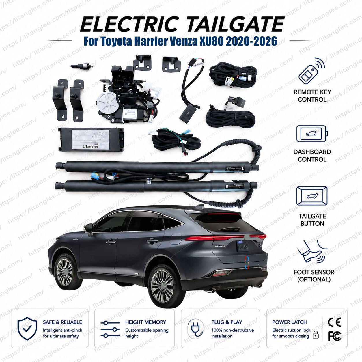 For Toyota Harrier Venza XU80 2020-2026 Automatic Power Tailgate Lift Kit | Smart Electric Trunk Opener | TNGA-K | OEM Fit & CE Certified