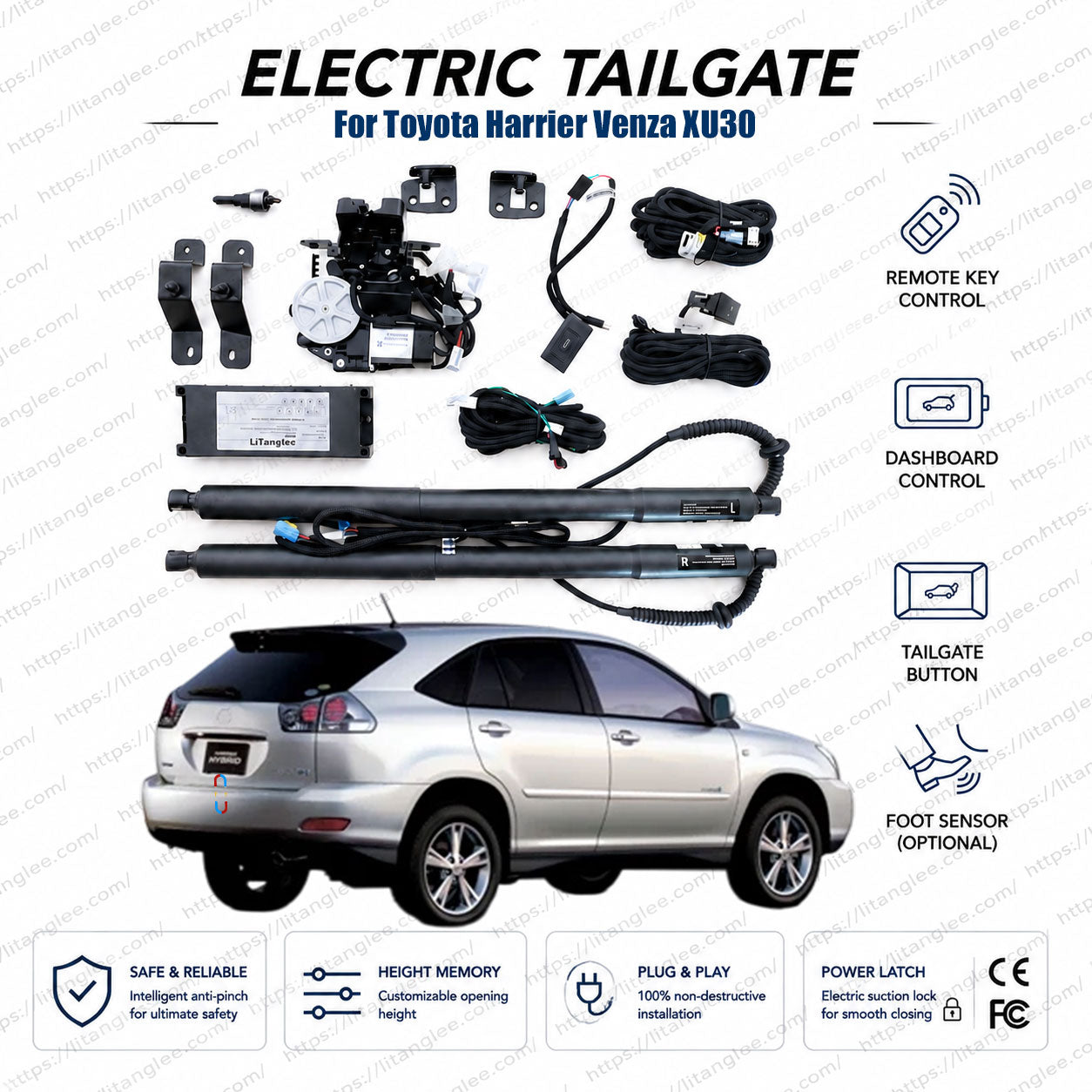 For Toyota Harrier XU30 2003-2009 Automatic Power Tailgate Lift Kit | Smart Electric Trunk Opener | RX300 RX330 RX350 RX400h | OEM Fit