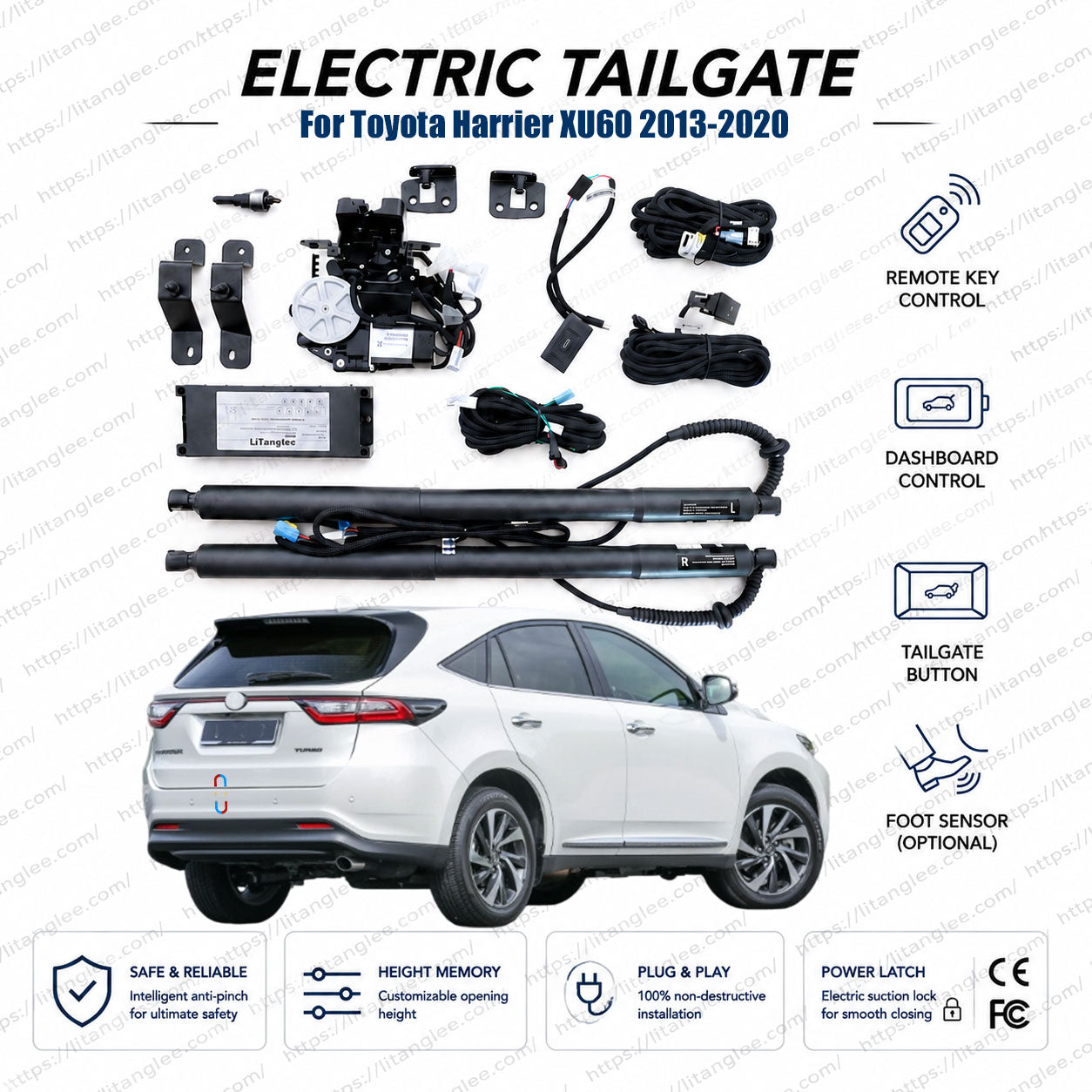 For Toyota Harrier XU60 2013-2020 Power Tailgate Lift Kit | Smart Electric Trunk Opener | 60 Series | Ultra-Silent | OEM Fit & CE Certified