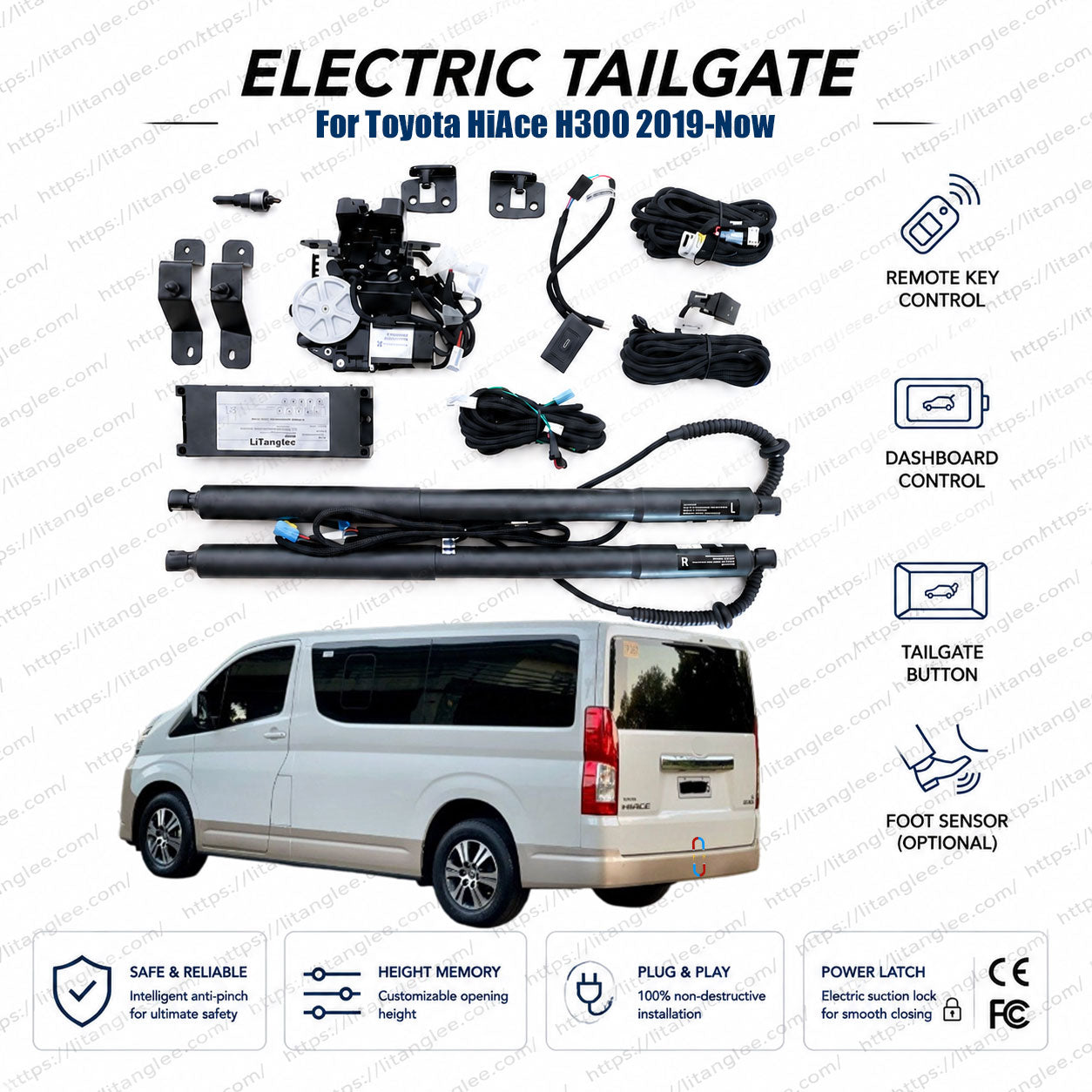 For Toyota HiAce H300 2019-2027 Power Tailgate Lift Kit | Smart Electric Trunk Opener | Commuter | Ultra-Silent | OEM Fit & CE Certified