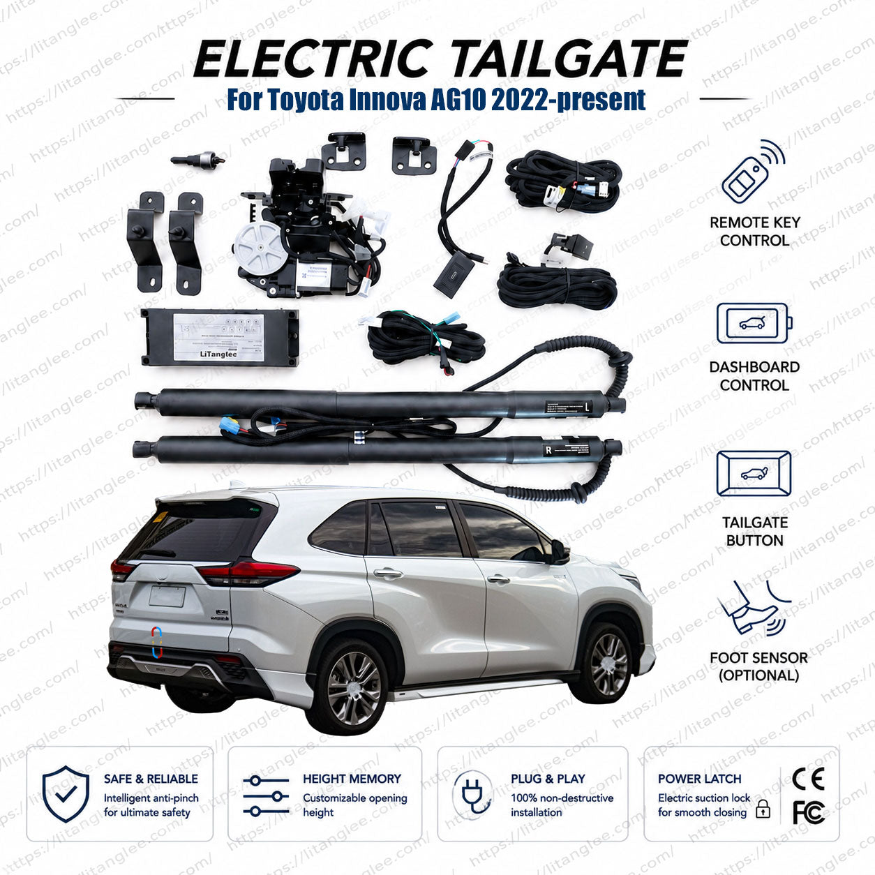 For Toyota Innova Zenix AG10 2022-2027 Power Tailgate Lift Kit | Smart Electric Trunk Opener | Hycross | Ultra-Silent | OEM Fit & CE Certified
