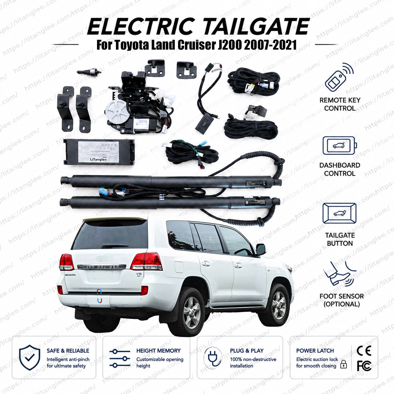 For Toyota Land Cruiser J200 2007-2021 Automatic Power Tailgate Lift Kit | LC200 Smart Electric Trunk Opener | Ultra-Silent | OEM Fit & CE Certified