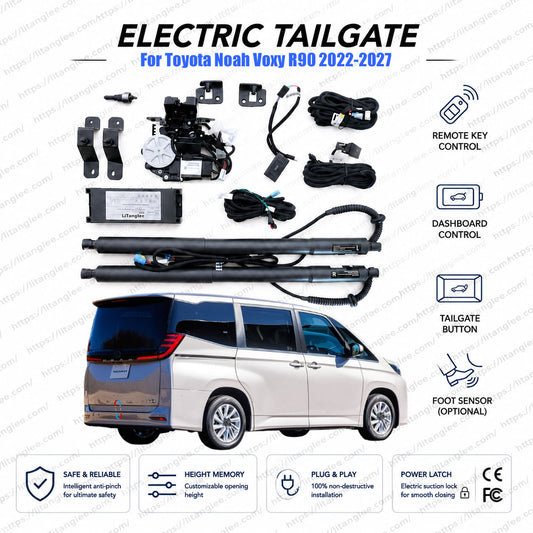Für Toyota Noah Voxy R90 2022-2027 Elektrische Heckklappenlift-Kit | Intelligenter elektrischer Kofferraumöffner | 4. Generation | Hybrid | Ultra-leise | OEM-Passform & CE-zertifiziert