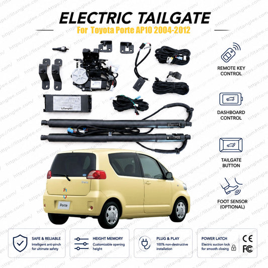 LiTanglee® für Toyota Porte AP10 2004-2012 Power Heckklappenlift-Kit | Intelligenter elektrischer Kofferraumöffner | Kompakt-MPV | Einzel-/Doppelstreben | Ultra-Leise | OEM-Passform & CE-zertifiziert