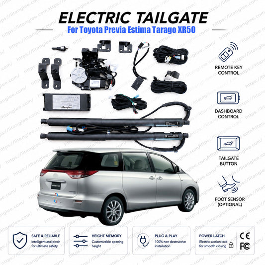 Für Toyota Previa Estima Tarago XR50 2006-2019 Elektrische Heckklappenlift-Kit | Intelligenter elektrischer Kofferraumöffner | 3. Generation | Zwei Gasdruckfedern | Ultra-Leise | OEM Passform & CE-zertifiziert