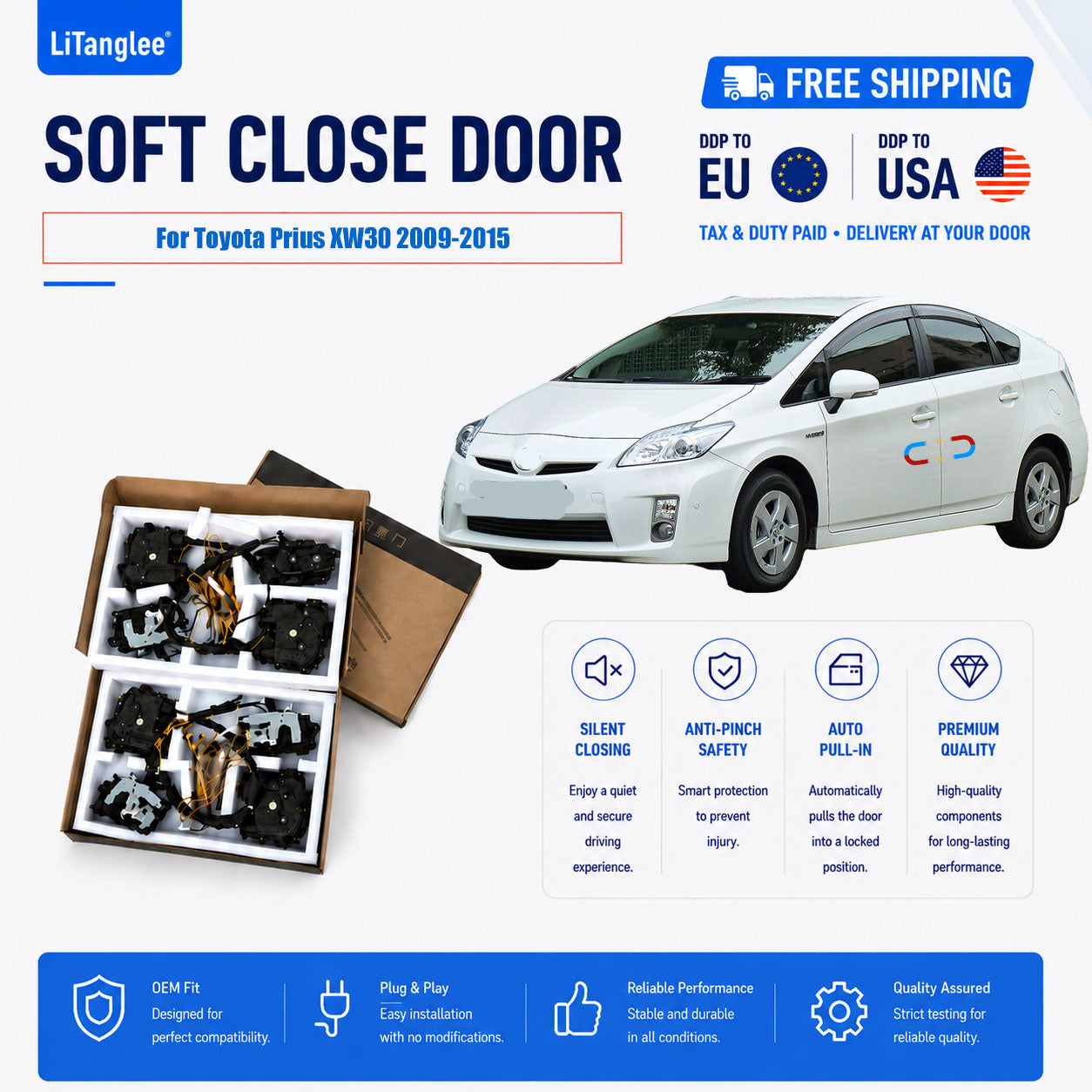 For Toyota Prius XW30 (2009-2015) Electric Soft Close Door Upgrade Kit | LiTanglee