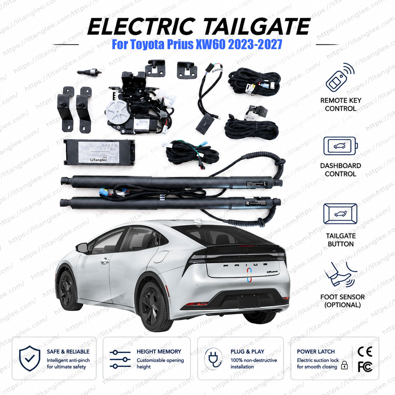 For Toyota Prius XW60 2023-2026 Power Tailgate Lift Kit | Smart Electric Trunk Opener | 5th Gen | Hybrid | Ultra-Silent | OEM Fit & CE Certified