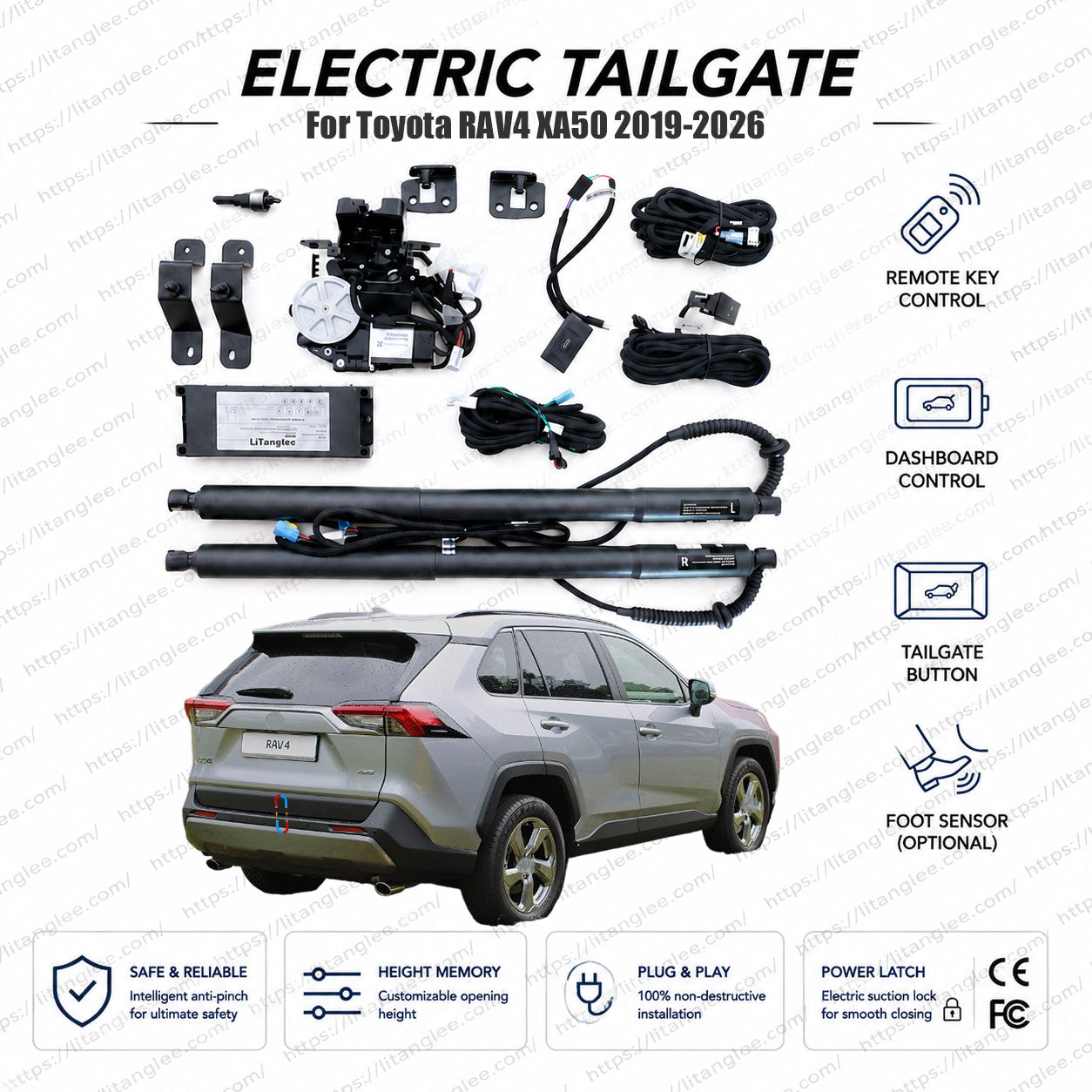 For Toyota RAV4 XA50 2019-2026 Power Tailgate Lift Kit | Smart Electric Trunk Opener | 5th Gen | Ultra-Silent | OEM Fit & CE Certified