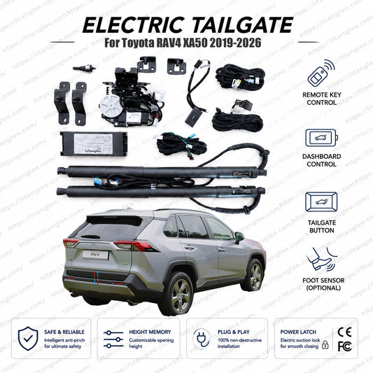 Für Toyota RAV4 XA50 2019-2026 Elektrisches Heckklappen-Nachrüstkit | Intelligenter elektrischer Kofferraumöffner | 5. Generation | Ultra-leise | OEM-Passform & CE-zertifiziert