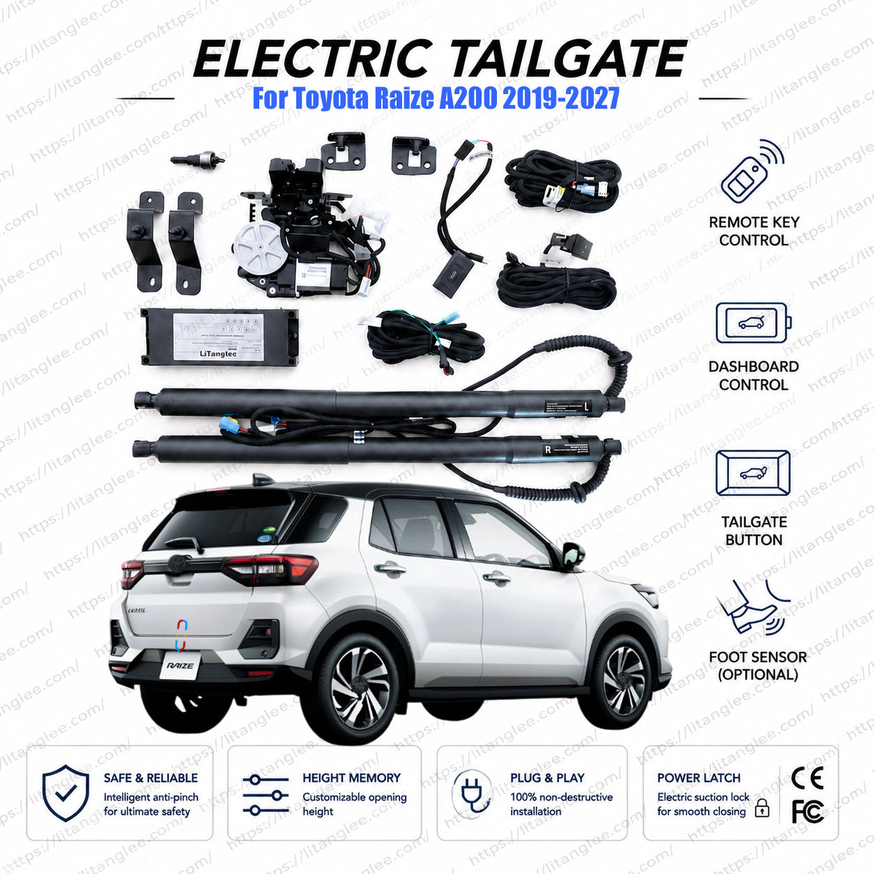 Für Toyota Raize A200 2019-2027 Power Heckklappenlift-Kit | Intelligenter elektrischer Kofferraumöffner | Kompakt-SUV | Ultra-leise | OEM-Passform & CE-zertifiziert