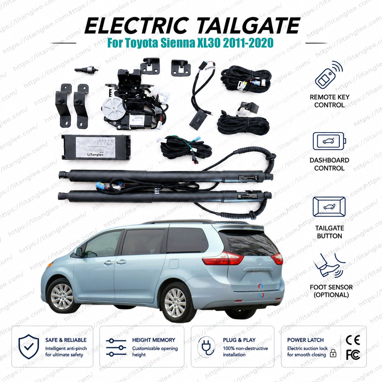 For Toyota Sienna XL30 2011-2020 Power Tailgate Lift Kit | Smart Electric Trunk Opener | 3rd Gen | Ultra-Silent | OEM Fit & CE Certified