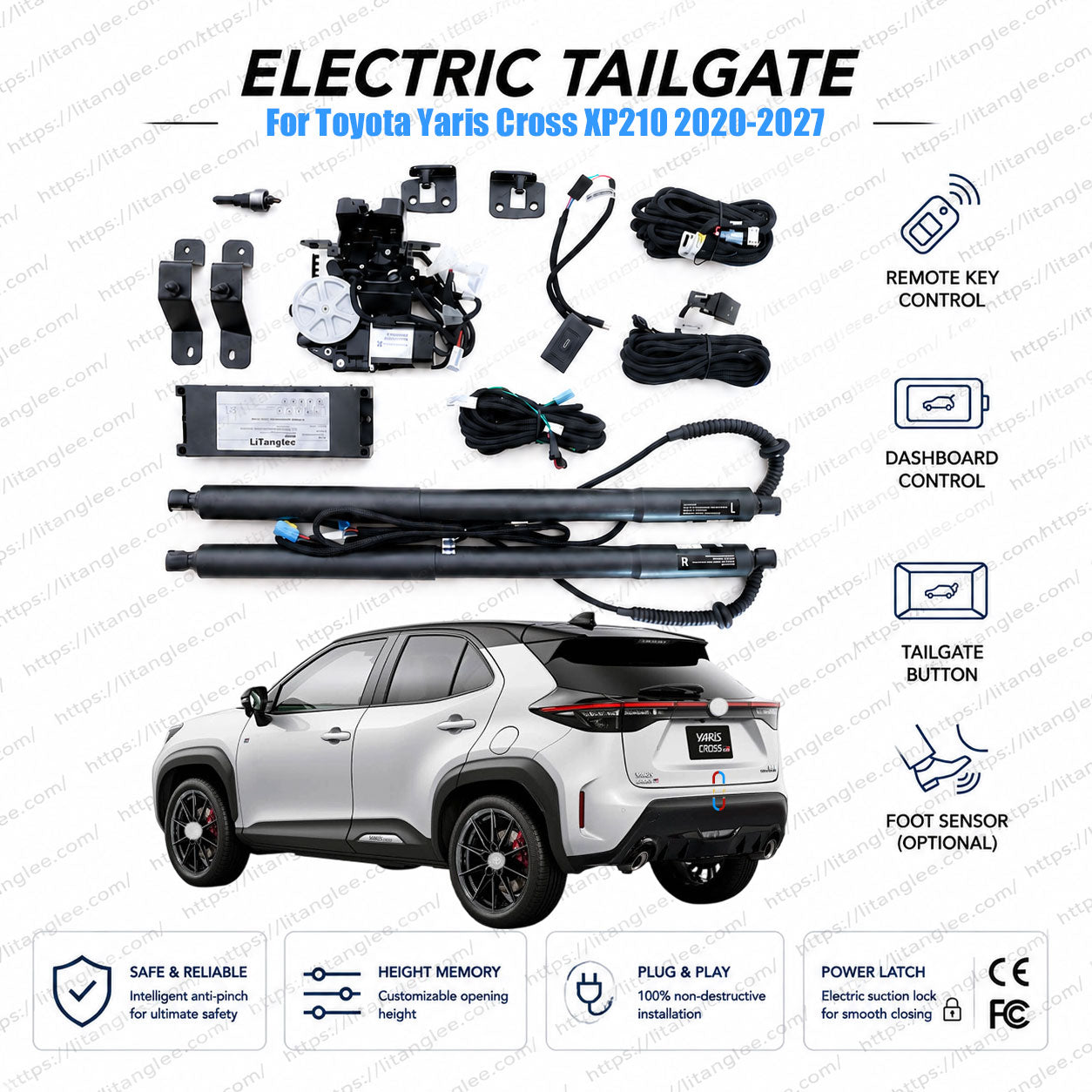 Für Toyota Yaris Cross XP210 2020-2027 Elektrische Heckklappenöffnung | Smarter elektrischer Kofferraumöffner | Hybrid | Ultra-leise | OEM-Passform & CE-zertifiziert