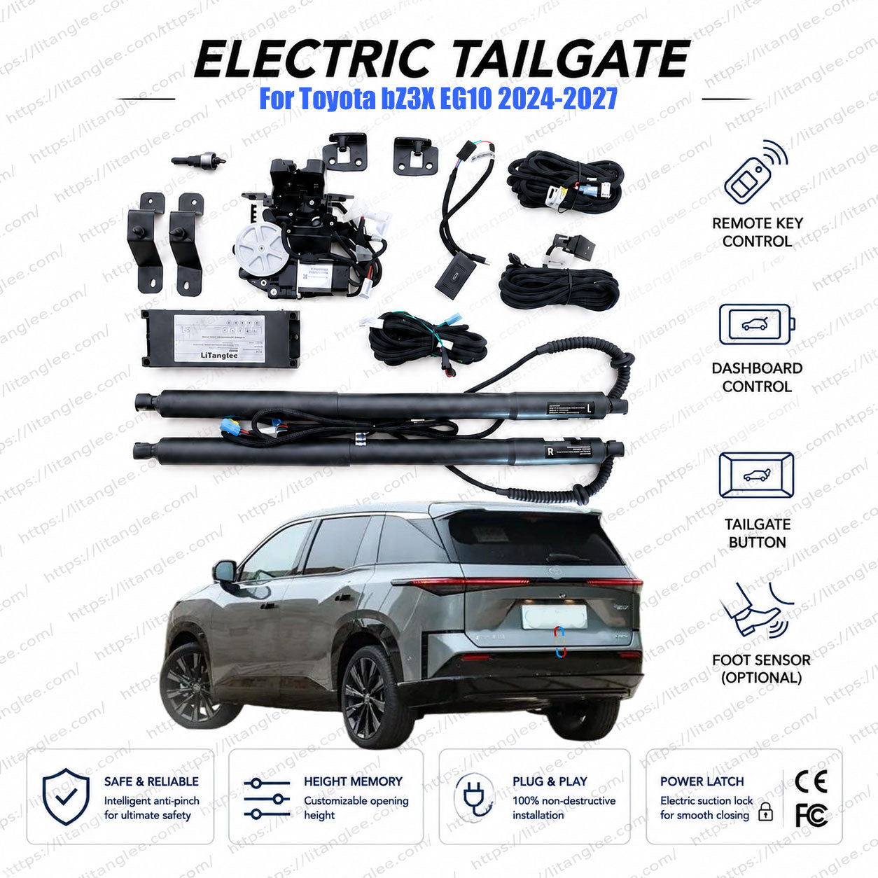 For Toyota bZ3X EG10 2024-2027 Power Tailgate Lift Kit | Smart Electric Trunk Opener | bZ Series | Ultra-Silent | OEM Fit & CE Certified