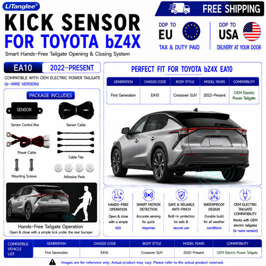 For Toyota bZ4X EA10 OEM Electric Power Tailgate Smart Hands-Free Kick Sensor – Foot-Activated Tailgate Opening & Closing System