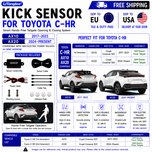 For Toyota C-HR AX10 AX20 OEM Electric Power Tailgate Smart Hands-Free Kick Sensor – Foot-Activated Tailgate Opening & Closing System