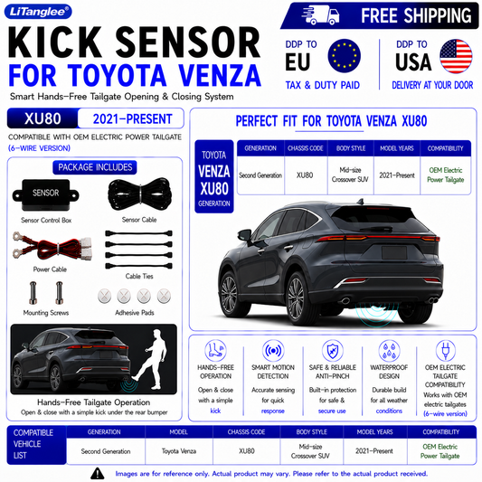For Toyota Venza XU80 OEM Electric Power Tailgate Smart Hands-Free Kick Sensor – Foot-Activated Tailgate Opening & Closing System