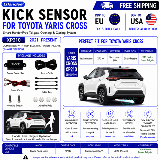 For Toyota Yaris Cross XP210 OEM Electric Power Tailgate Smart Hands-Free Kick Sensor – Foot-Activated Tailgate Opening & Closing System