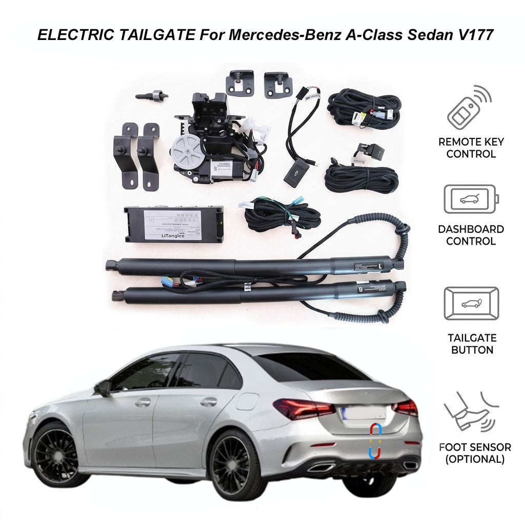 Portón trasero eléctrico para Mercedes-Benz Clase A Sedán V177 (2018-Actualidad) | Apertura inteligente del maletero | Certificación CE de grado automotriz