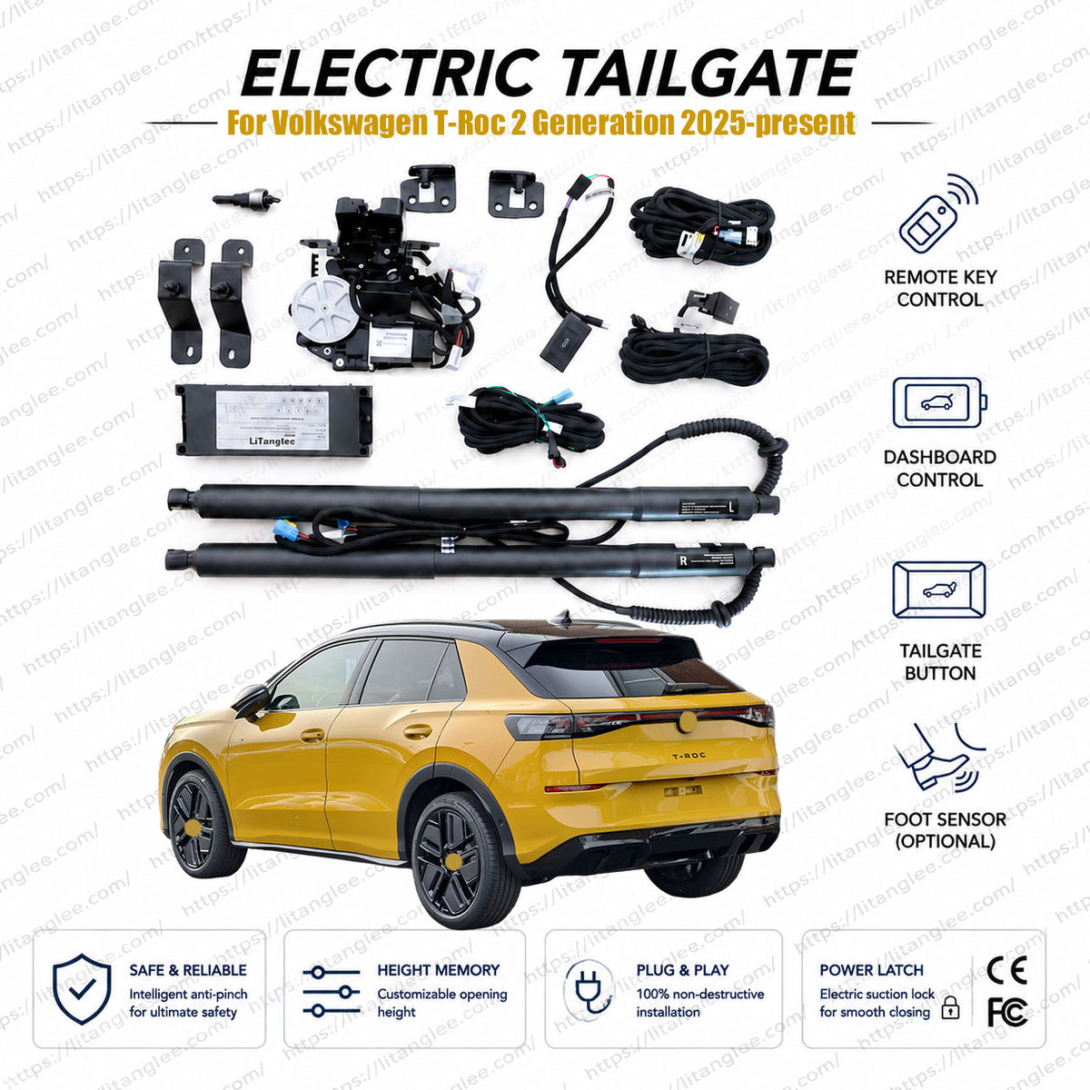 For Volkswagen T-Roc Second Generation 2025-present Electric Power Tailgate Liftgate Kit Smart Automatic Trunk Opening and Closing System