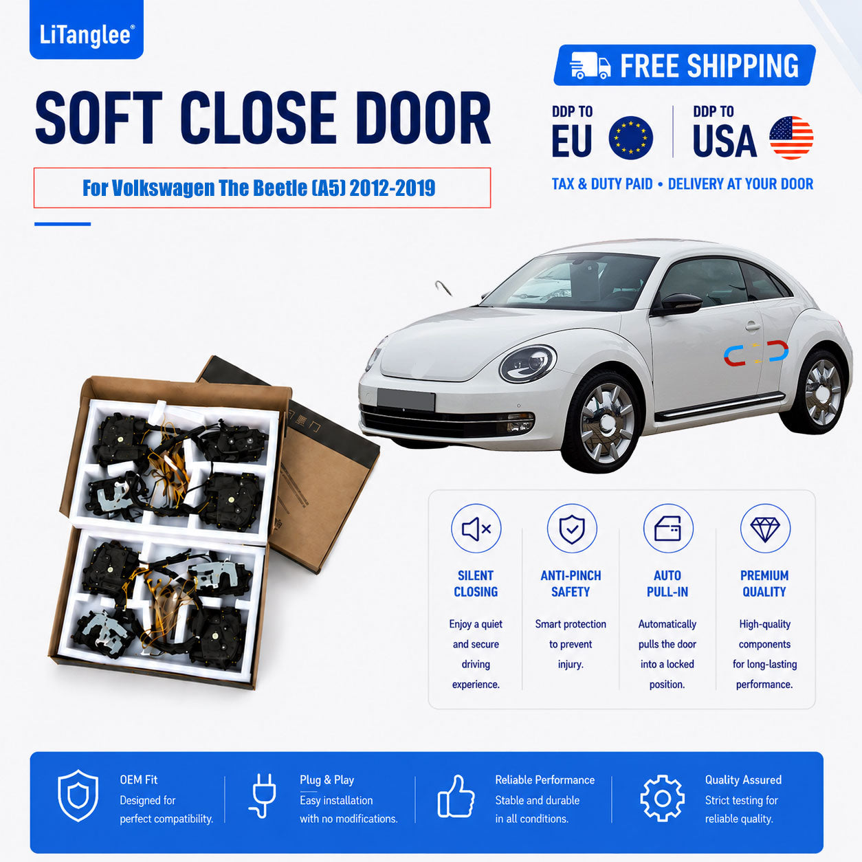 For Volkswagen The Beetle (A5) 2012-2019 Premium Electric Soft Close Door Kit