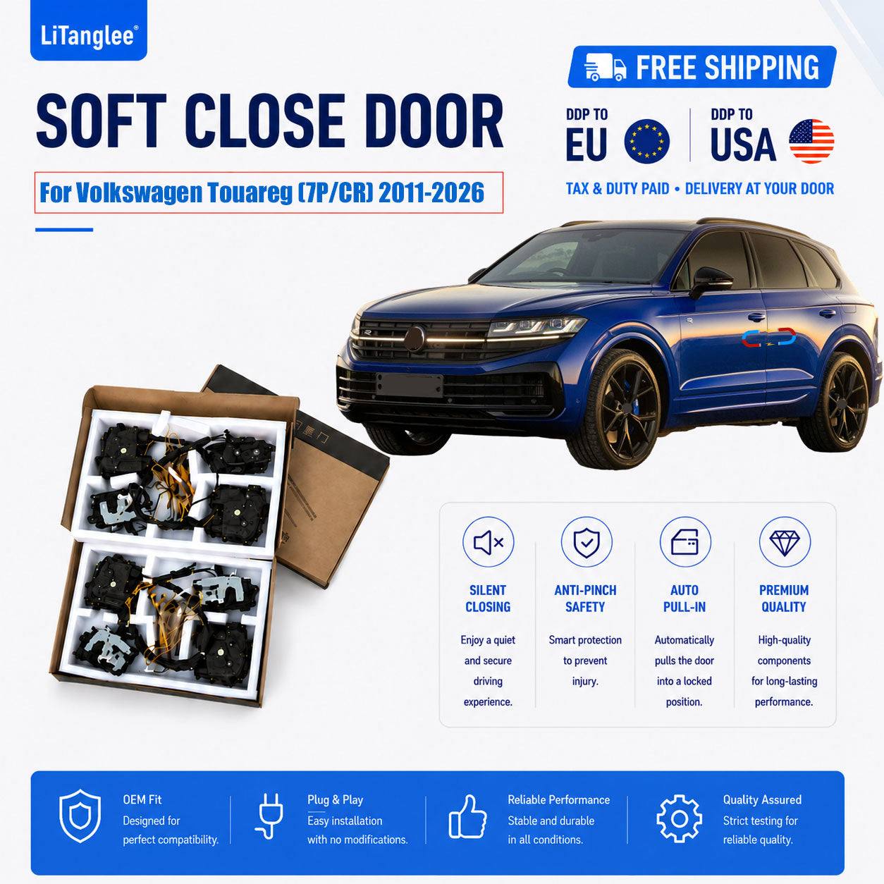 For Volkswagen Touareg (7P/CR) 2011-2026 Premium Electric Suction Door Kit