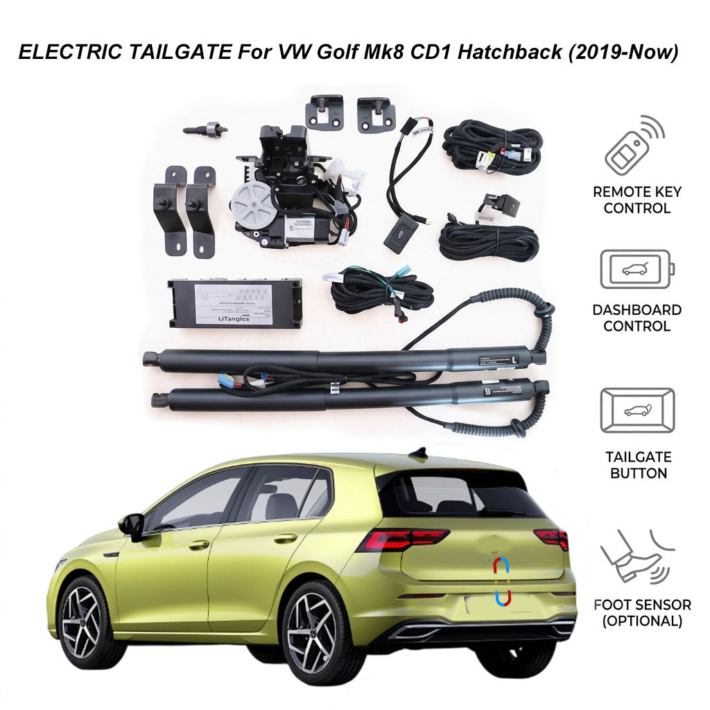 Elektrische Heckklappenöffnung für Volkswagen VW Golf Mk8 CD1 Schrägheck (2019-Heute) | Volkswagen Smart Kofferraumöffner Upgrade | CE- & FCC-zertifiziert