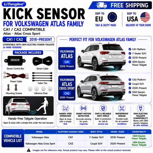 For Volkswagen Atlas Atlas Cross Sport CA1 CA2 OEM Electric Power Tailgate Smart Hands-Free Kick Sensor – Foot-Activated Tailgate Opening & Closing System