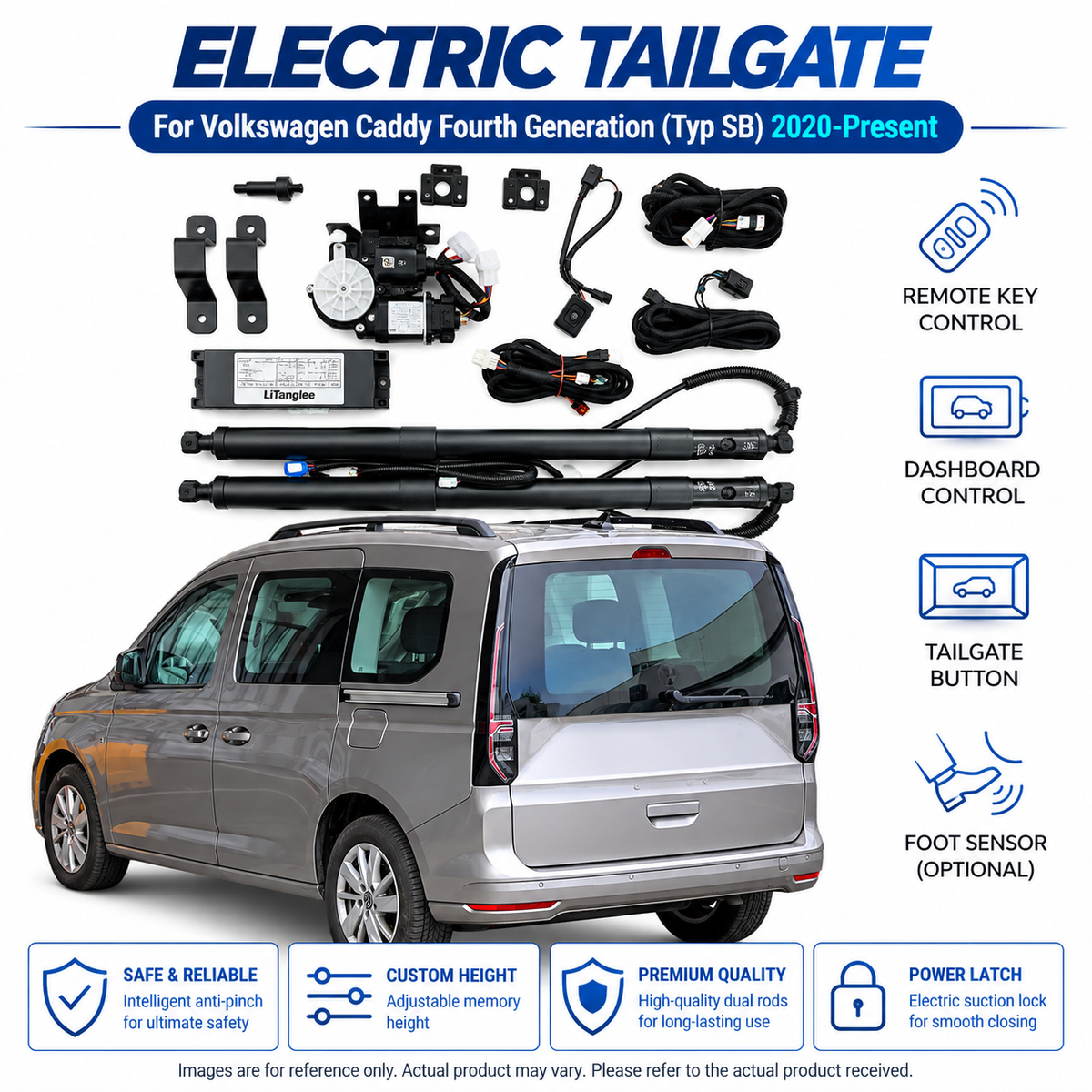 For Volkswagen Caddy Fourth Generation Typ SB 2020-present Electric Power Tailgate Kit, Automatic Liftgate Opening and Closing System