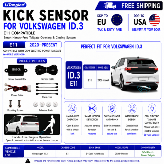 For Volkswagen ID.3 E11 OEM Electric Power Tailgate Smart Hands-Free Kick Sensor – Foot-Activated Tailgate Opening & Closing System
