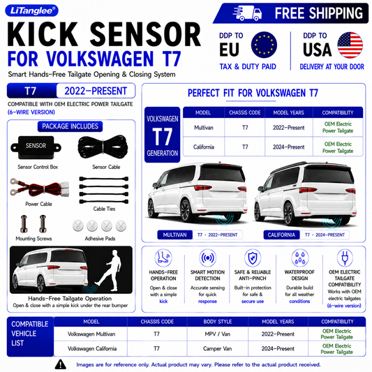 For Volkswagen Multivan California T7 OEM Electric Power Tailgate Smart Hands-Free Kick Sensor – Foot-Activated Tailgate Opening & Closing System