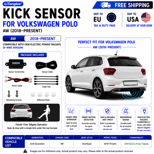 For Volkswagen Polo AW OEM Electric Power Tailgate Smart Hands-Free Kick Sensor – Foot-Activated Tailgate Opening & Closing System