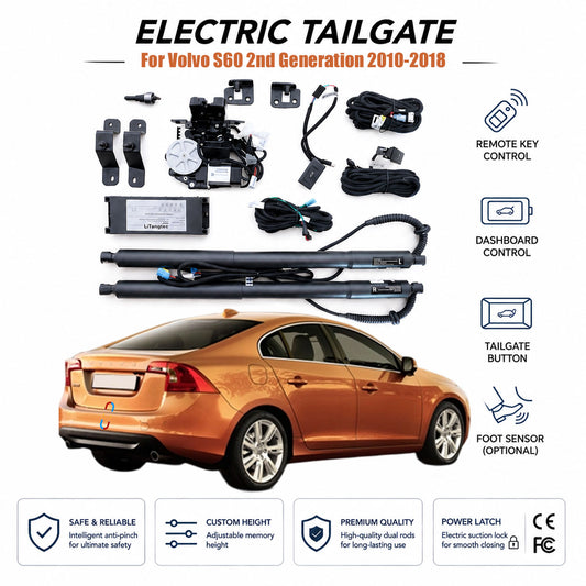 Für Volvo S60 2. Generation 2010-2018 Automatisches Heckklappen-Hub-Kit | Elektrischer Kofferraumöffner | Ultra-Leise | OEM Passform & CE-Zertifiziert