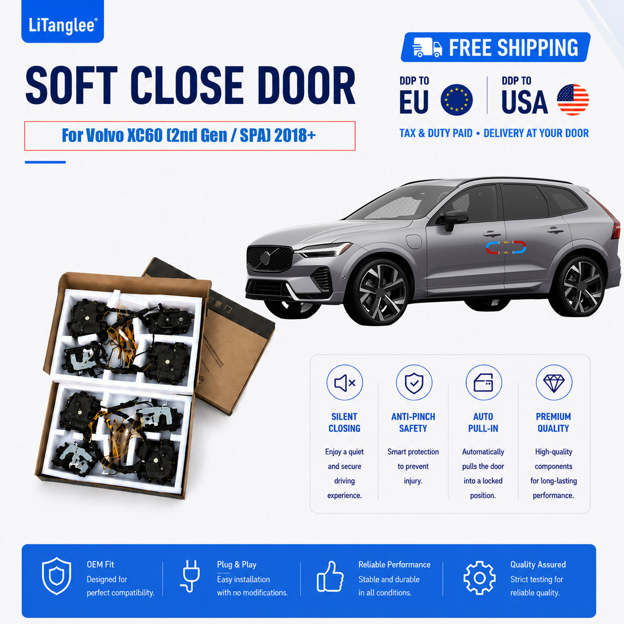 For Volvo XC60 (2nd Gen / SPA) 2018+ 4-Door Electric Soft Close System | LiTanglee