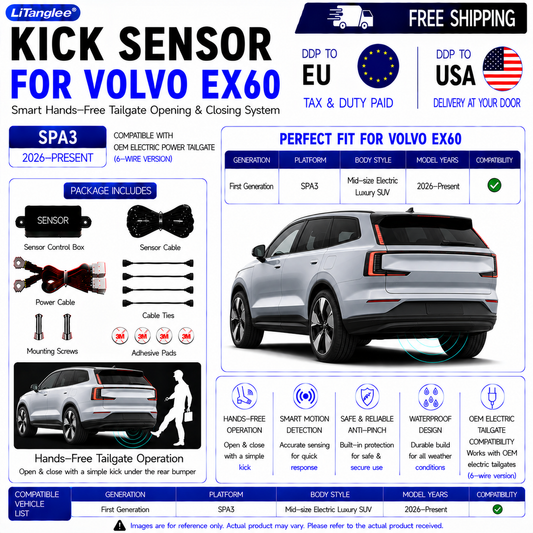 For Volvo EX60 SPA3 OEM Electric Power Tailgate Smart Hands-Free Kick Sensor – Foot-Activated Tailgate Opening & Closing System