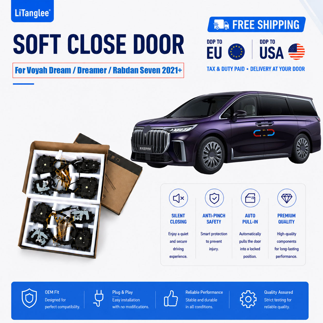 For Voyah Dream / Dreamer / Rabdan Seven Electric Soft Close Door Upgrade Kit | LiTanglee