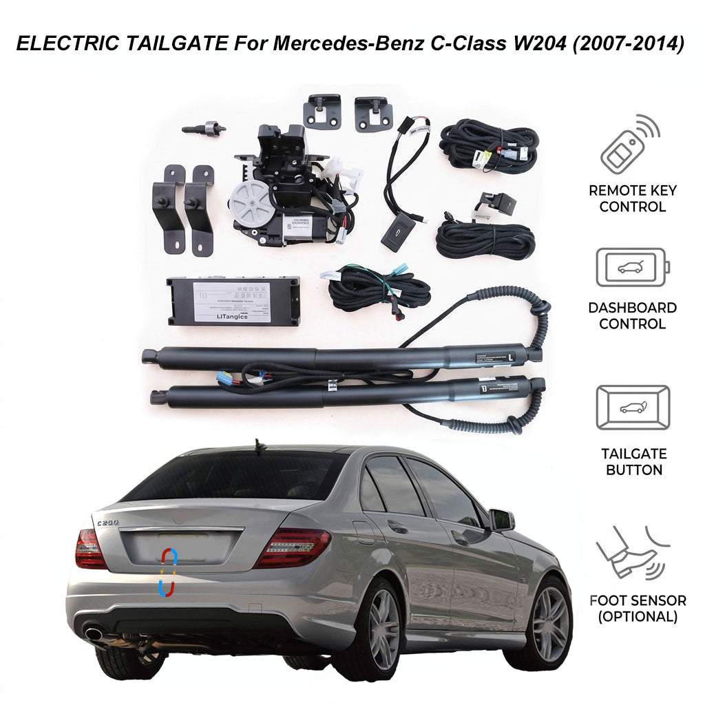 Elektrische Heckklappe für Mercedes-Benz C-Klasse W204 (2007-2014) | Smart Trunk Opener | CE- & FCC-zertifizierte Automobilqualität