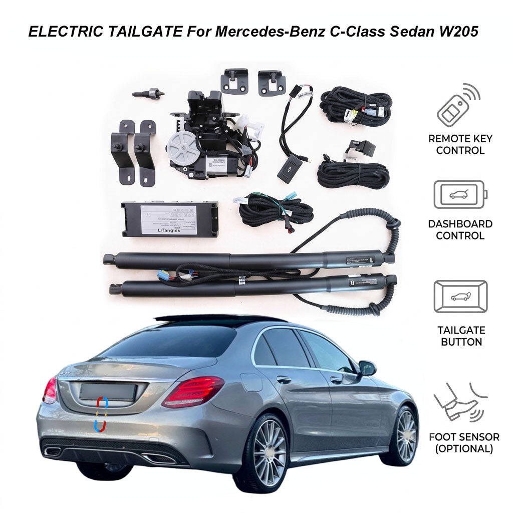 Electric Power Tailgate Lift for Mercedes-Benz C-Class Sedan W205 (2014-2021) | Smart Trunk Opener | CE & FCC Certified Automotive Grade