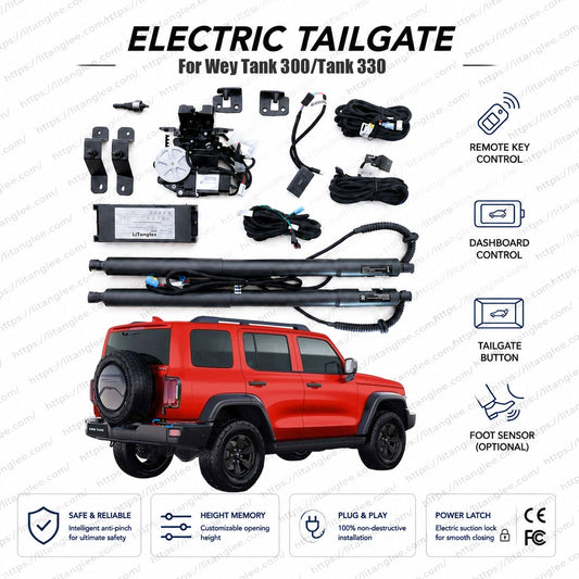 For Wey Tank 300 / Tank 330 2020-2026 Smart Power Tailgate Lift Kit by LiTanglee® | Electric Trunk Opener with Soft Close | Heavy-Duty Off-Road Grade Actuators | CAN-Bus Integrated | Non-Destructive Installation