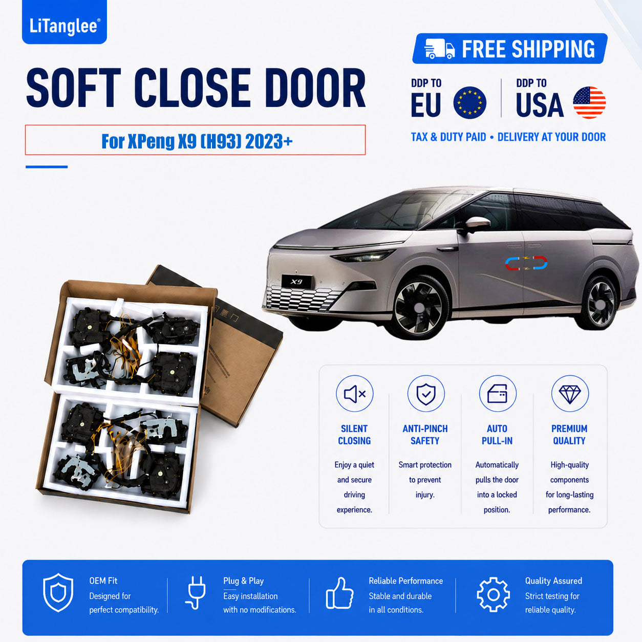 For XPeng X9 (H93) Electric Soft Close Door Upgrade Kit For LiTanglee