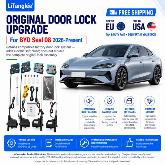 For BYD Seal 08 2026-Present Premium Electric Soft Close Original Door Lock Upgrade Kit 4 Door Auto Suction System