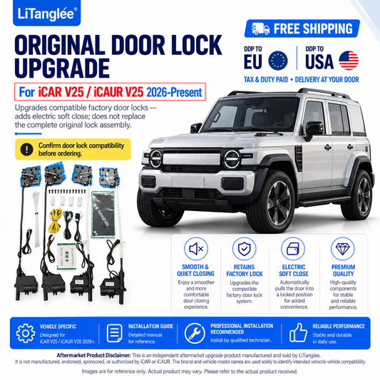 For iCAR V25 2026-Present Premium Electric Soft Close Door Lock Upgrade Kit 4 Door Auto Suction System