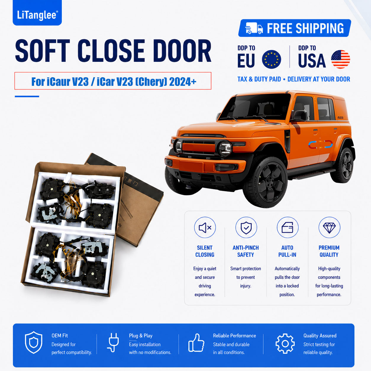 For iCaur V23 / iCar V23 (Chery) Electric Soft Close Door Upgrade Kit For LiTanglee