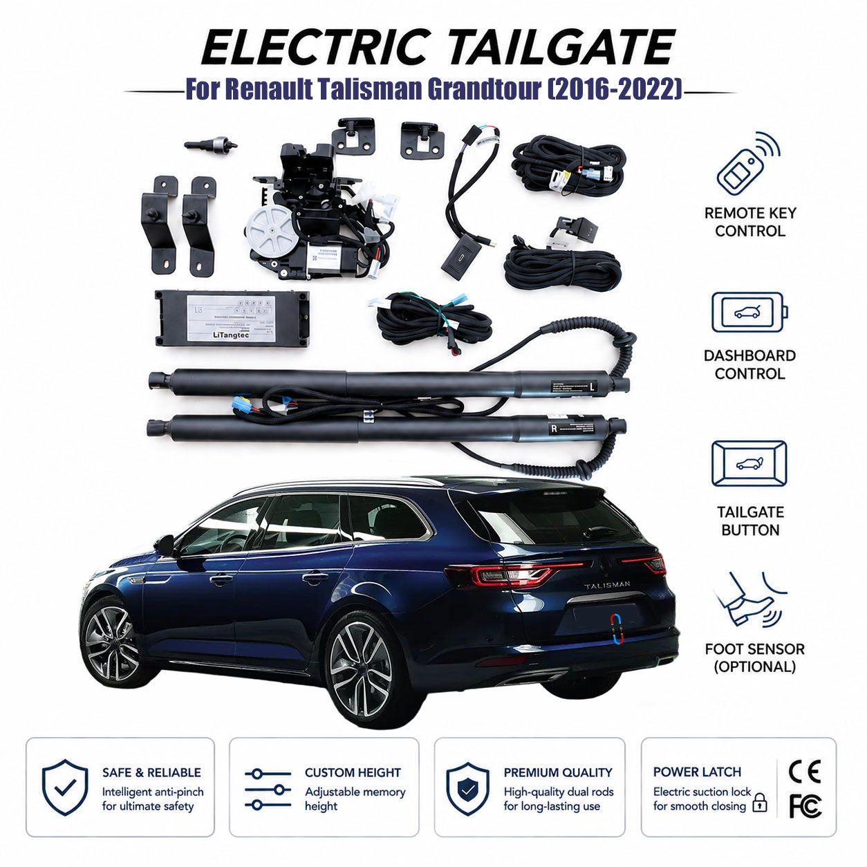 Elektrische Heckklappe für Renault Talisman Grandtour (2016-2022) | Smart Trunk Upgrade für Renault Kombi | CE- & FCC-zertifiziert